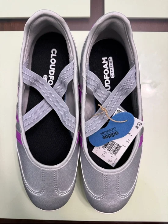 adidas Silver Slip-On Sneakers with Purple Barreda Mary Jane JP6737