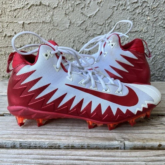 Nike Cleats Size 12 Alpha Menace Pro Football Crimson Red Arkansas Razorbacks