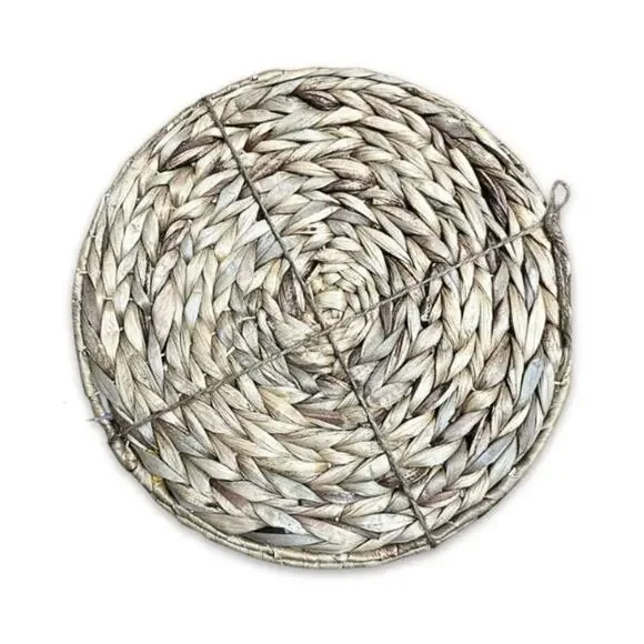 Natural Handmade Set of 2 Placemats Braided Woven Hand Wash Round Beige/Tan 11