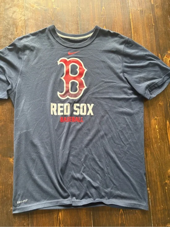 Vintage DriFit Nike Red Sox Navy Blue Graphic Tee