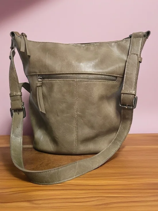 Joy Susan Crossbody Tote Bag in Taupe Vegan Leather