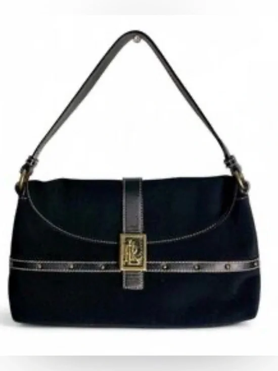 Ralph Lauren Black Hobo with Gold Hardware