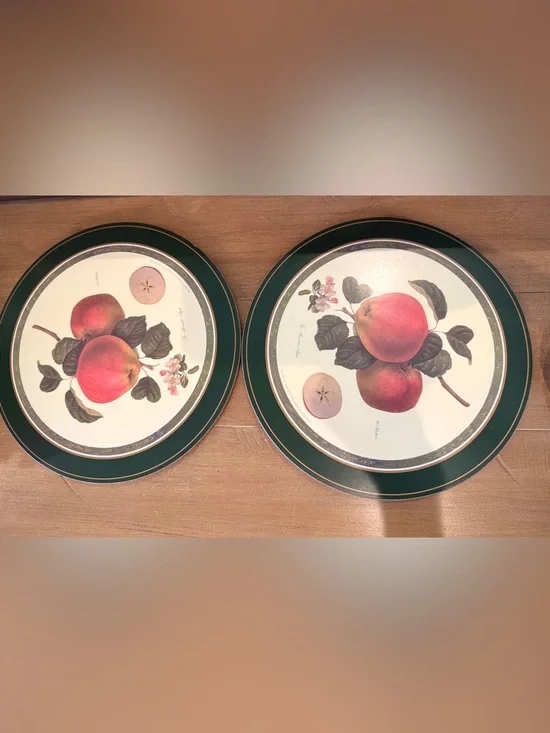 Pimpernel RHS W Hooker Cork Backed Trivets Set of 2 Botanical Apple Fruit