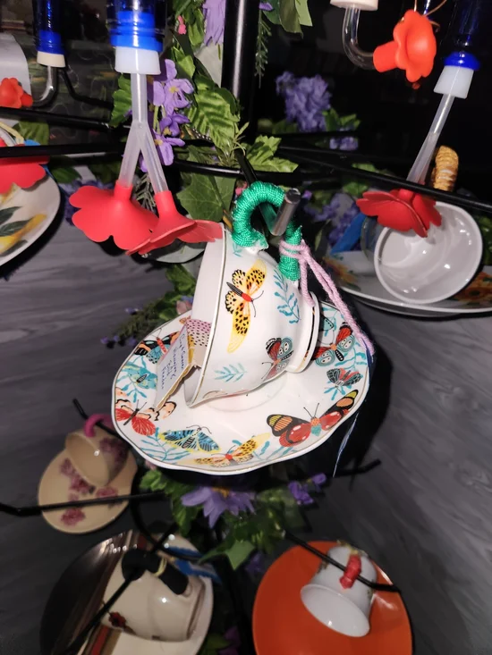 Butterfly Teacup Bird Feeder