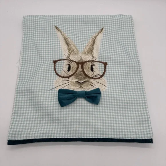 Hip Hop Easter Table runner 70 X‎ 16 Rabbits With Bow Ties Gingham