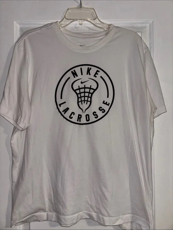 Nike White Lacrosse Graphic Short Sleeve Tee