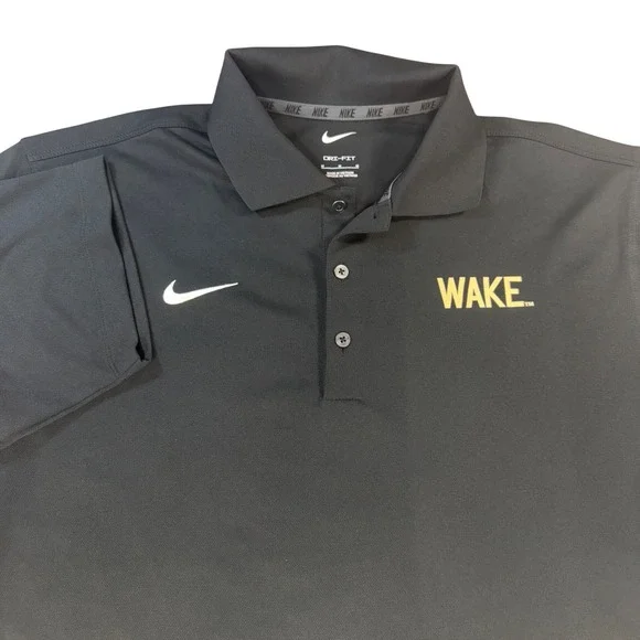 Nike Wake Forest Demon Deacons Dri-FIT Varsity Polo Black Mens Medium M51300