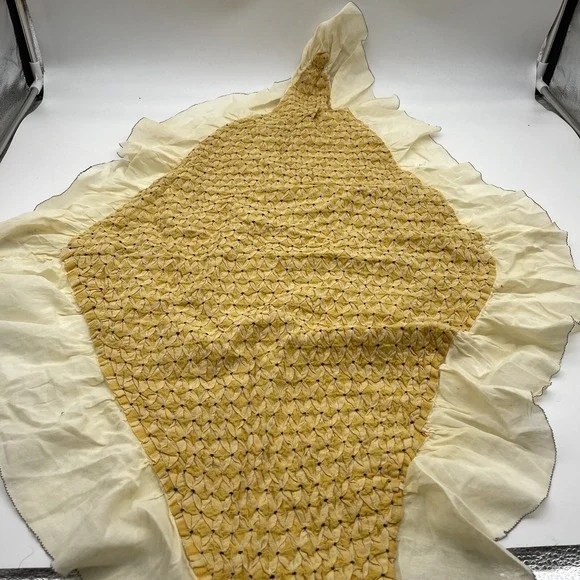 Table Runner Topper Handmade Quilted Cotton Yellow 46 X 26