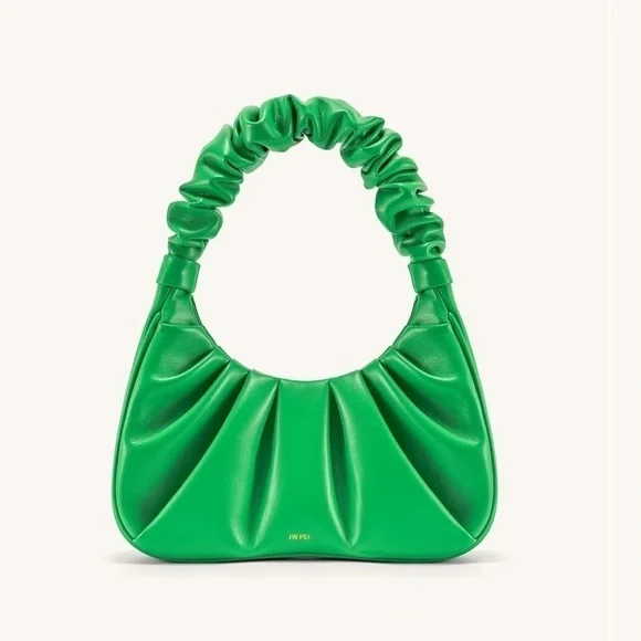 NWT JW PEI Gabbi Ruched Vegan Shoulder Bag in Grass Green