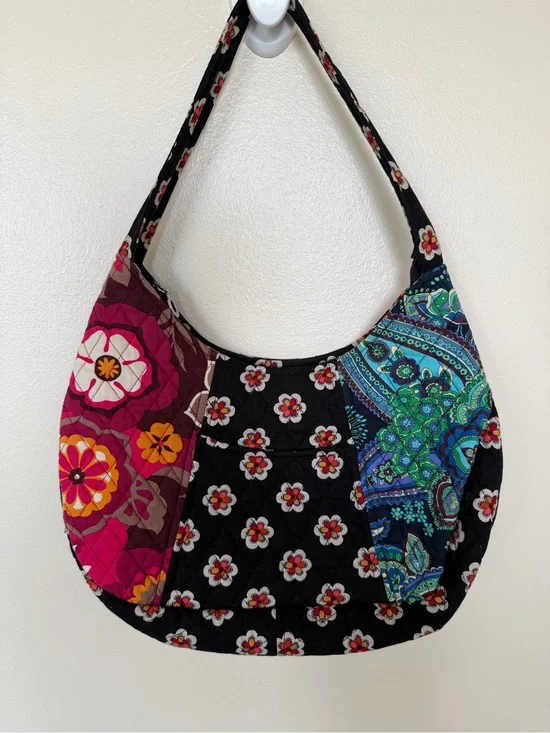 VERA BRADLEY Vintage Retired Pirouette Carnaby Blue Rhapsody Patchwork Hobo Bag