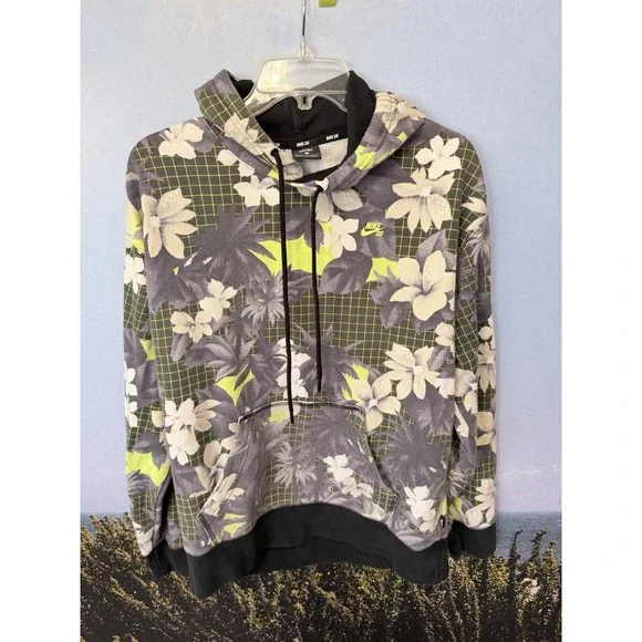 Mens Nike SB Skateboarding Pullover Hoodie CI6454-010 Floral Small
