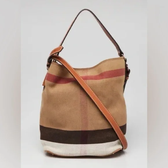 BURBERRY CANVAS MEGA CHECK MEDIUM ASHBY HOBO