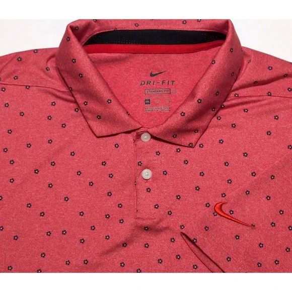 NIKE GOLF Short Sleeve Performance Shirt CI9784 Red Floral XXL 2XL