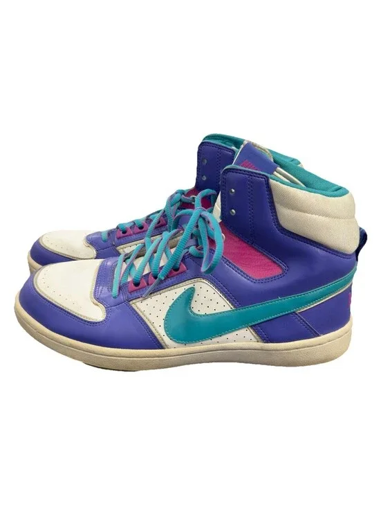 Nike Vintage High Top Sneakers Purple Teal Pink White Mens Size 12 365949-531