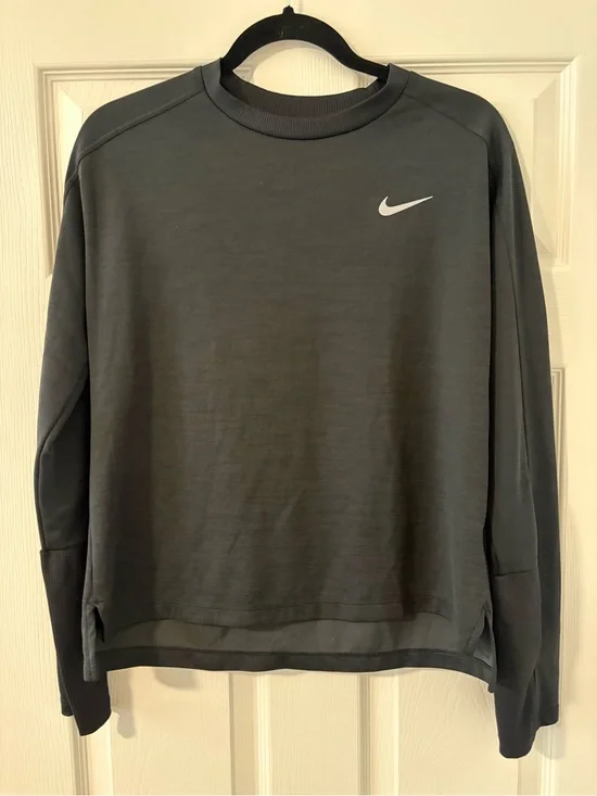 Nike Running Shirt Men's Medium Black Dri-FIT Long Sleeve Top Athletic Gym Sport