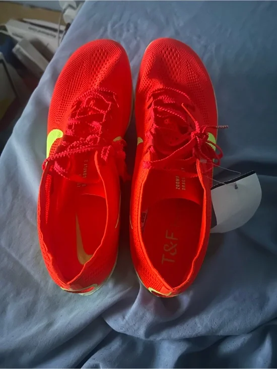 Nike Men's Bright Red Athletic Sneakers with Neon Yellow Accents