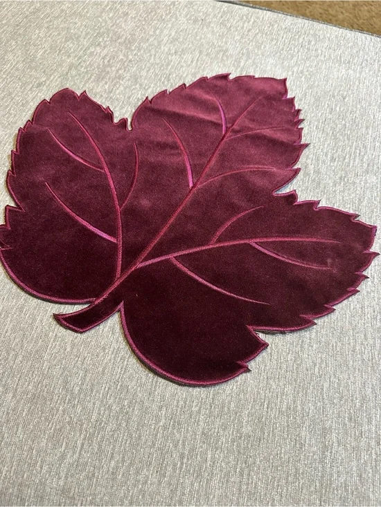Velvet Leaf Placemat in Deep Burgundy