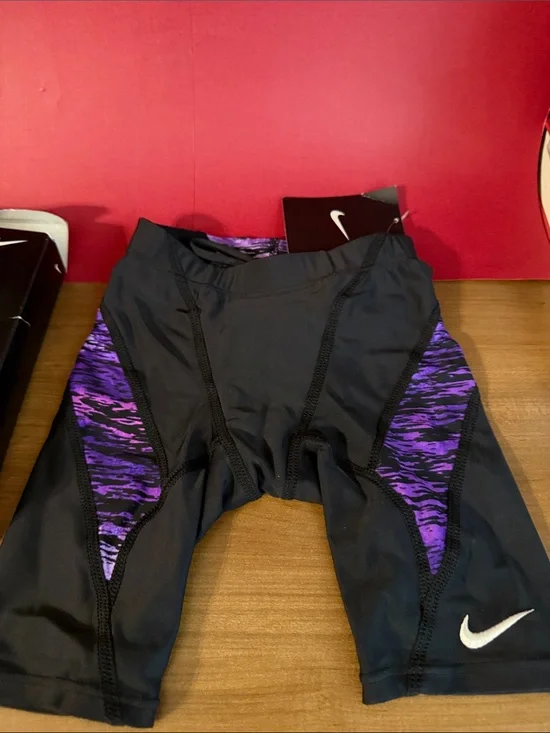 Nike Men’s Performance Swimwear Jammer Black Purple 22 NWT