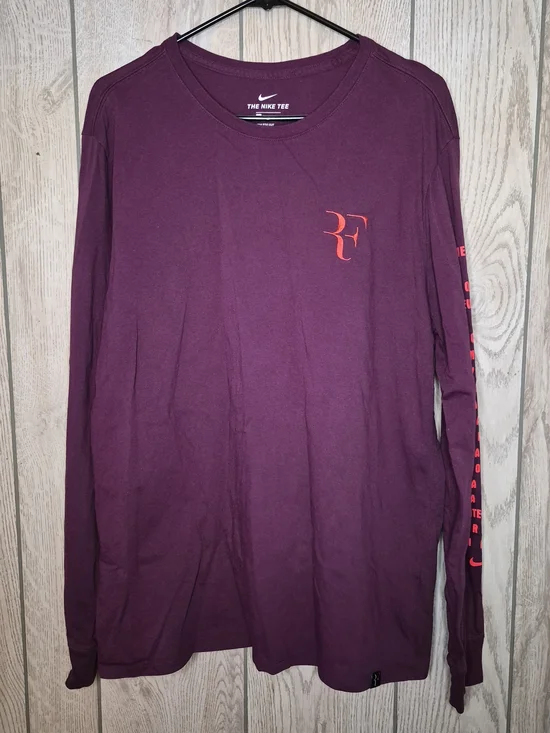 Nike Men's Long Sleeve Burgundy RF Logo Tee