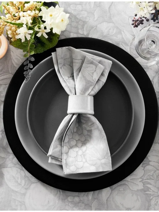 Williams Sonoma Frutta Jacquard Grey NWOT limited edition.   Set of 4