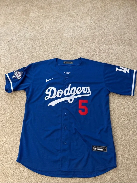 New Nike Royal Blue Dodgers Jersey - Freddie Freeman #5 Size XL