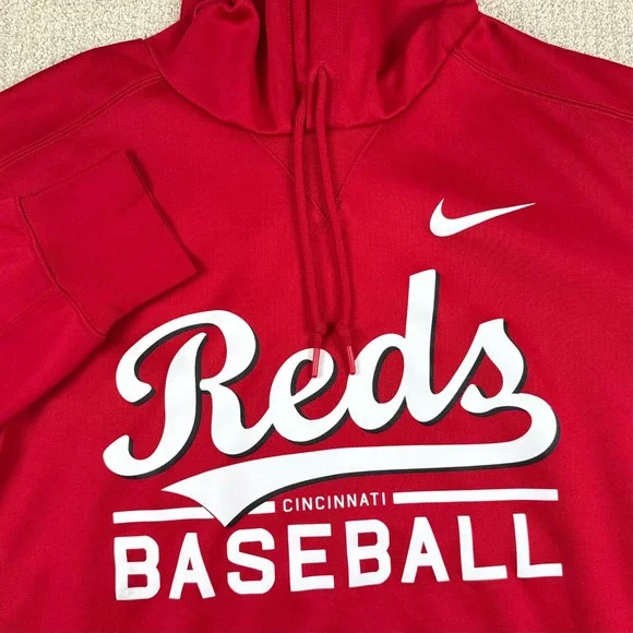 Nike BSBL Dri-Fit Mens Large Cincinnati Reds Fleece Lined Hoodie Sweatshirt