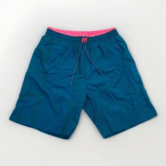 Vintage Nike Aqua Gear Swim Trunks Mens M Teal Patterned 90s Shorts ACG