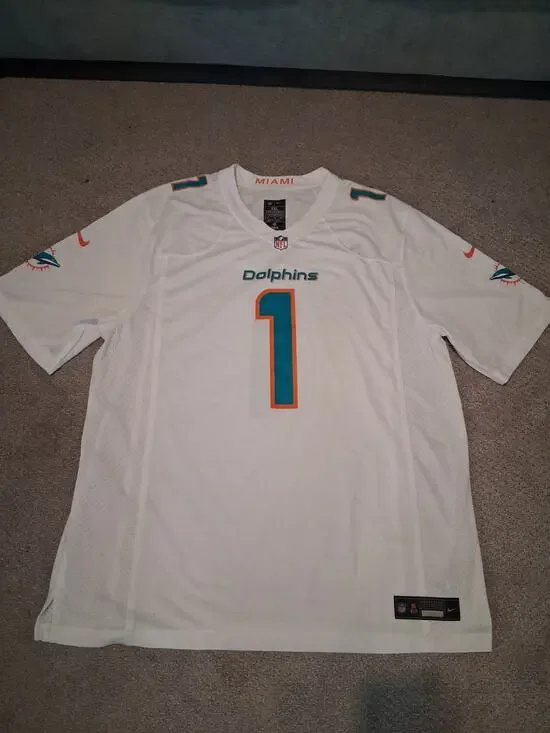 Nike Tua Tagovailoa Miami Dolphins White Vapor FUSE Jersey Men's Size XXL 2XL