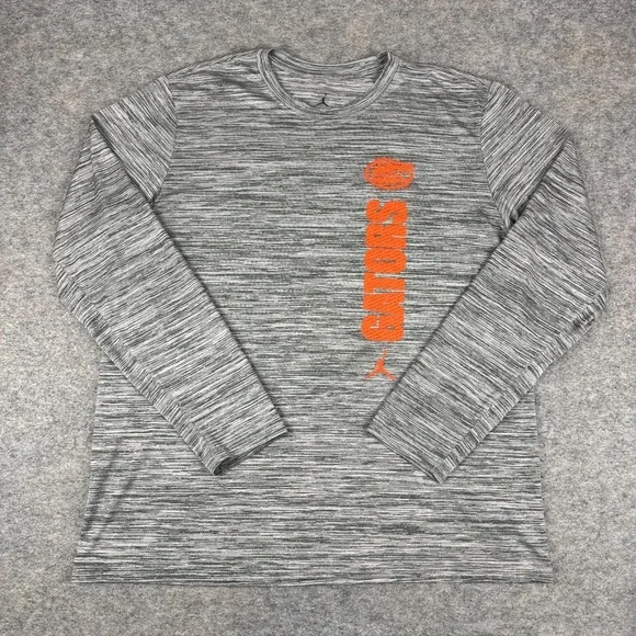 Nike Jordan Dri Fit Florida Gators Shirt Long Sleeve Polyester Gray Mens XL