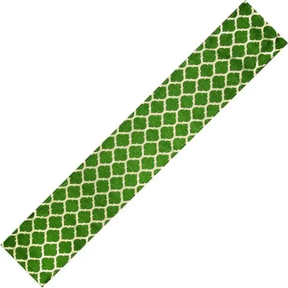 Manual Woodworkers Moroccan Me Crazy Mediterranean Ikat Table Runner Green 72