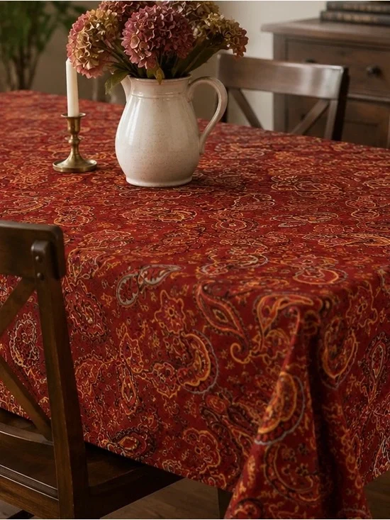 Croft & Barrow Red paisley Table linen 60” x 80”
