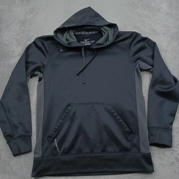 Nike Sweater Mens Small Black Pullover Activewear Hoodie Casual Therma Fit‎