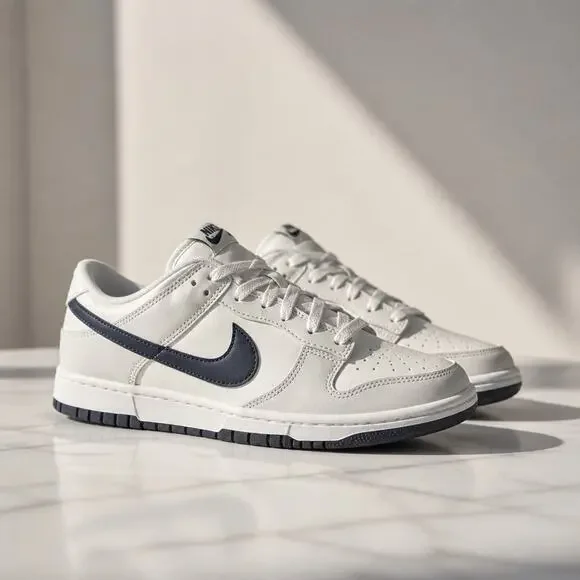 Nike Dunk Low White Midnight Navy Blue Size 9 DV0831-111 New No Box