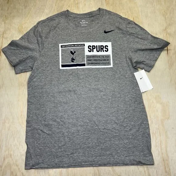 NEW MD Nike Tottenham Hotspur Spurs Nike Jock Tag Performance Shirt Heather Gray