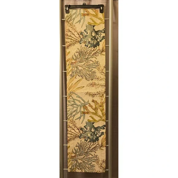 Coastal Coral Reef Woven Tapestry Table Runner 12x50 Nautical Beach House Decor