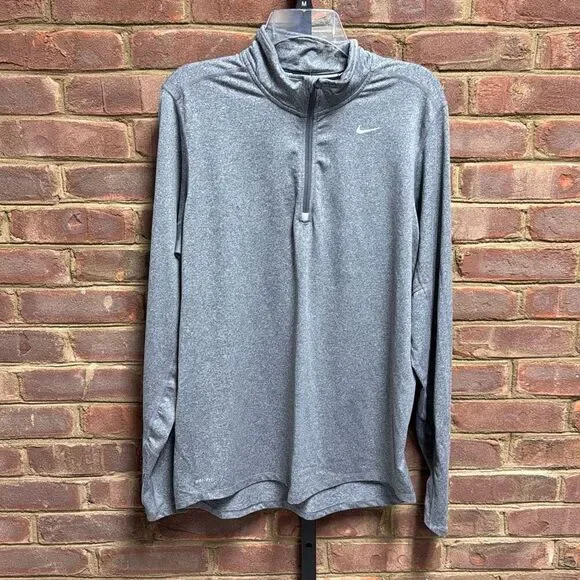 Nike Element Men's Gray Dri-FIT 1/2-Zip Running Top Size Medium