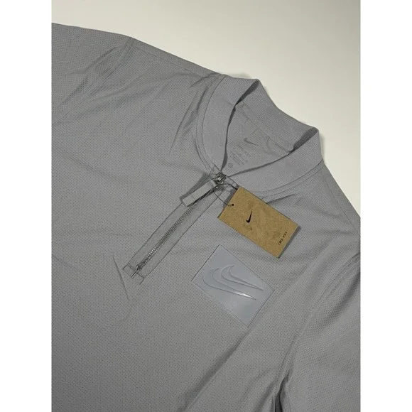 Nike NBA Kevin Durant 1/4 Zip Mens Size M Gray Short  Sleeve Shirt HJ4213-012