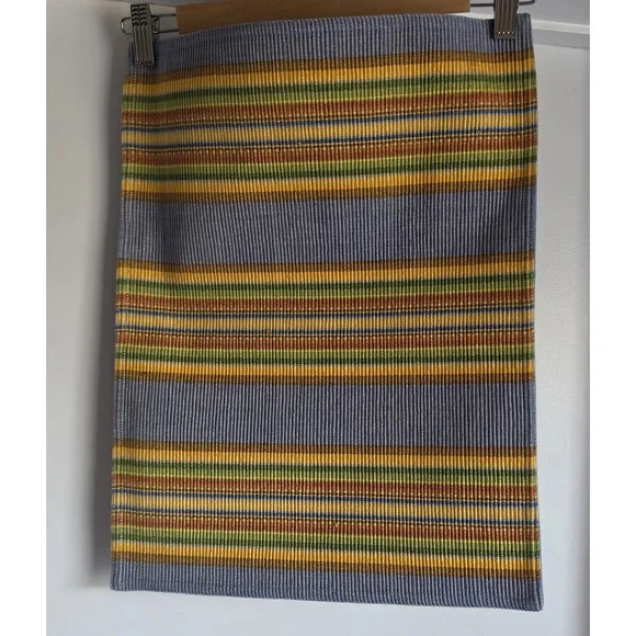 Crate & Barrel Placemat Set of 4 Multicolor Striped Rectangle Table Mat
