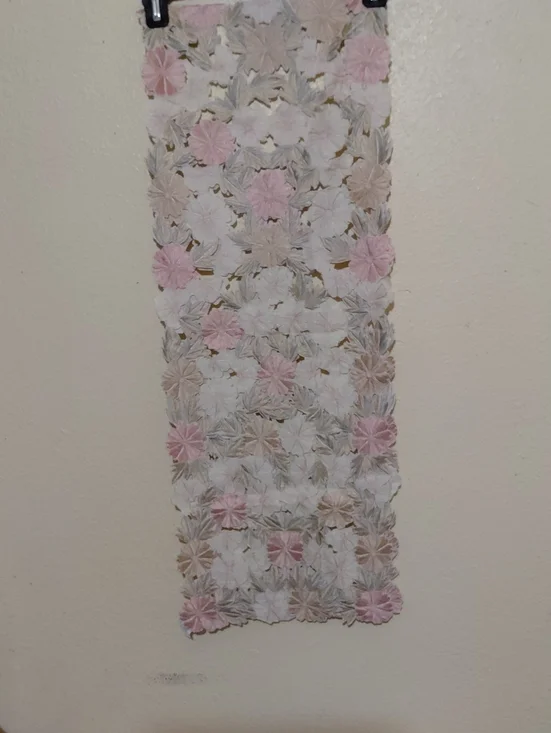Handmade Floral  Table Runner in Soft Pastels