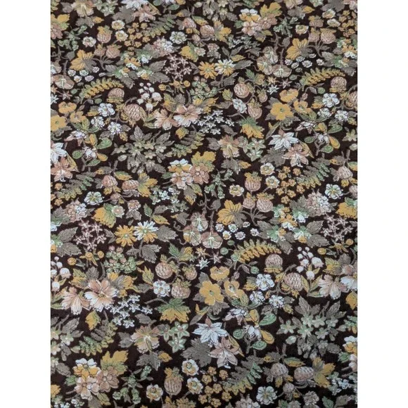 vintage‎ Cranston Print Works VIP material browns gold green floral 112