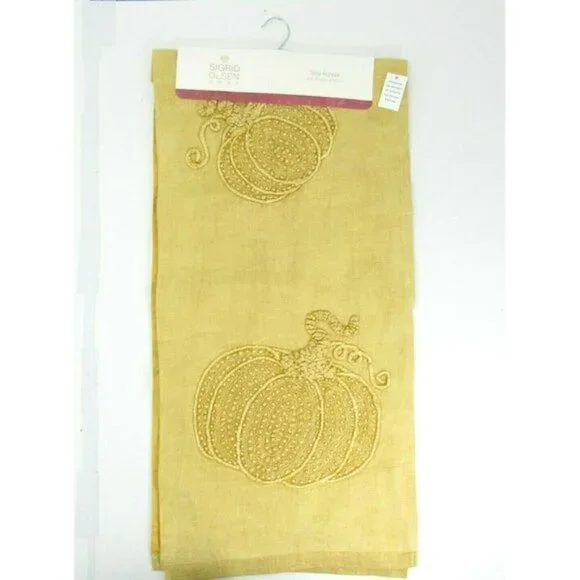 Sigrid Olsen Table‎ Runner Pumpkin Fall Leaves Halloween Thanksgiving New 16x72