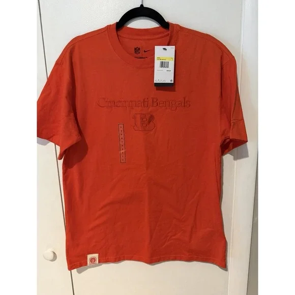Nike Cincinnati Bengals Dri-Fit T Shirt Tee Men's Small Orange Embroidered