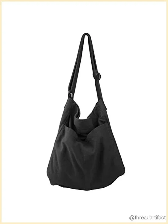 Canvas Hobo Crossbody Shoulder Tote Bag for Women and Men with Multi-pocket