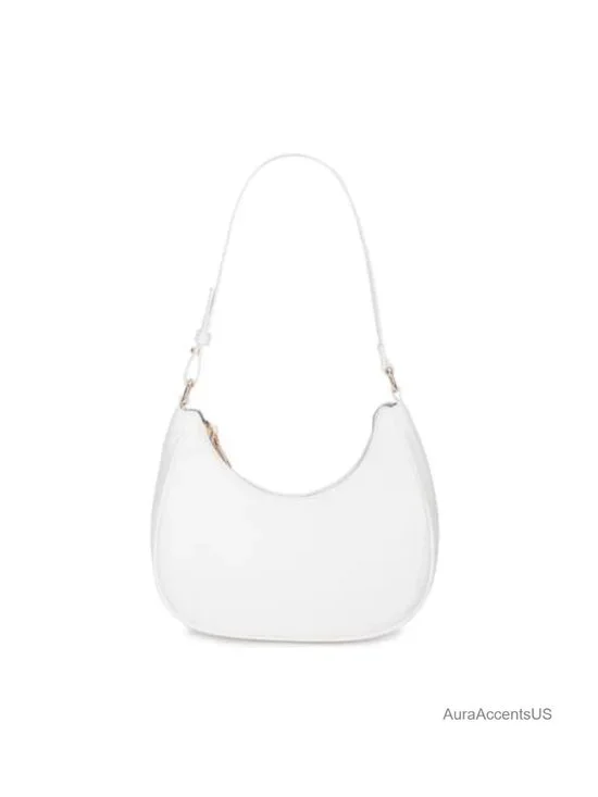 Crescent Hobo Shoulder Bag PU Leather Mini Clutch Purse Zipper Closure