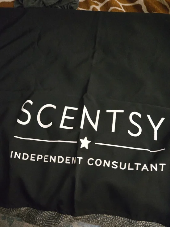 Scentsy Black Tablecloth with White Logo On Each Side 102