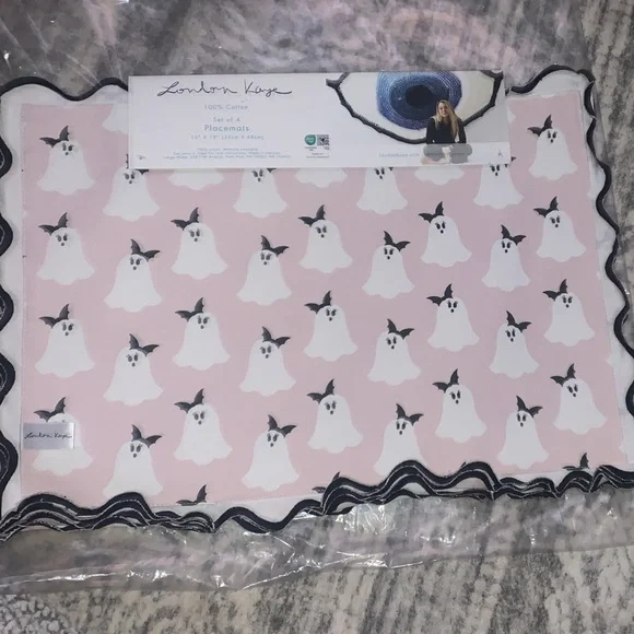 🆕-FABULOUS Pink 👻 Ghosts With Bows Placements (4)