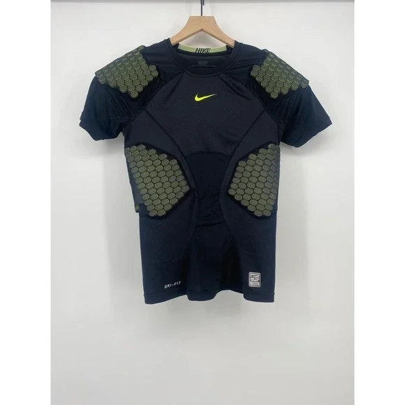 Nike Pro Combat Hyperstrong Padded Shirt Large Black Volt Football