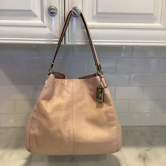 Coach Bag Purse Handbag Leather Pocketbook Pink Madison Pebbled Phoebe Shoulder