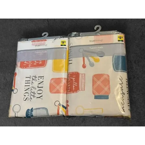 True Living Vinyl Tablecloths‎ (2) Flannel Back 52x 70