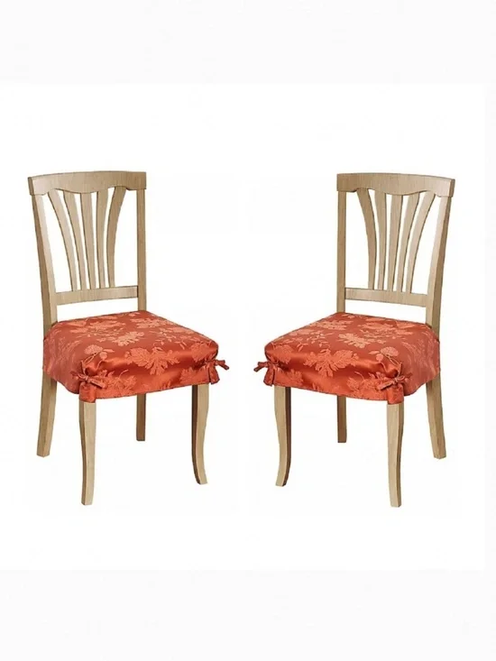 brand new Set of 2 Autumn Medley Dining Chair Seat Covers in Spice Color